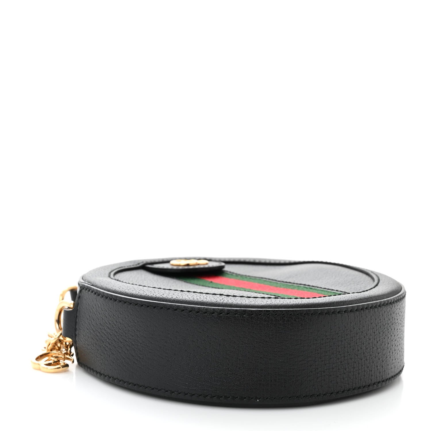 Gucci Grained Calfskin Web Mini Ophidia Round Shoulder Bag Black 4 of 12