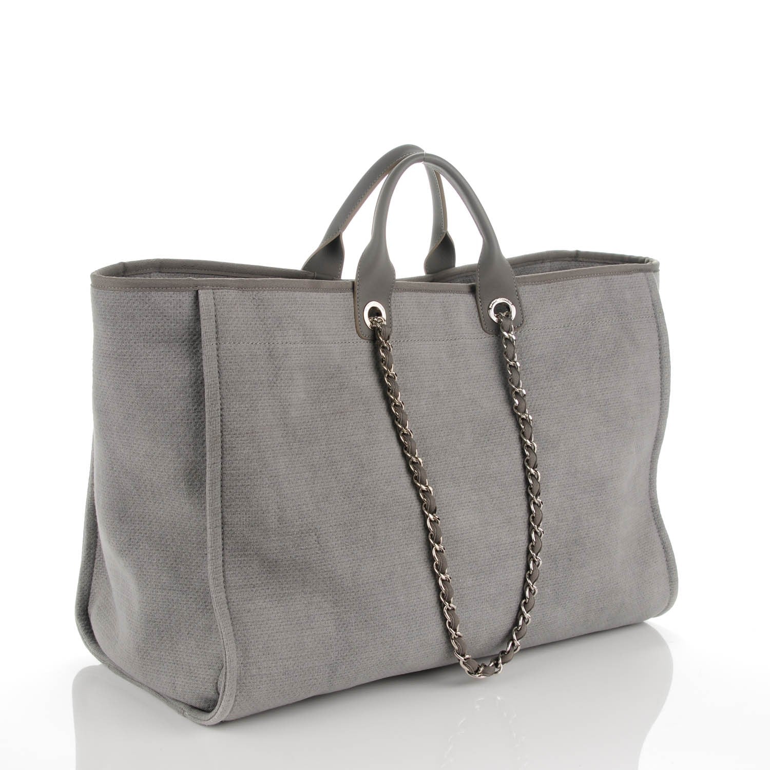 Chanel Canvas Deauville Extra Large Tote Grey 3 of 7