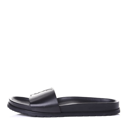 Saint Laurent Calfskin Monogram Jimmy Joan Slide Sandals 42 Black 1 of 10