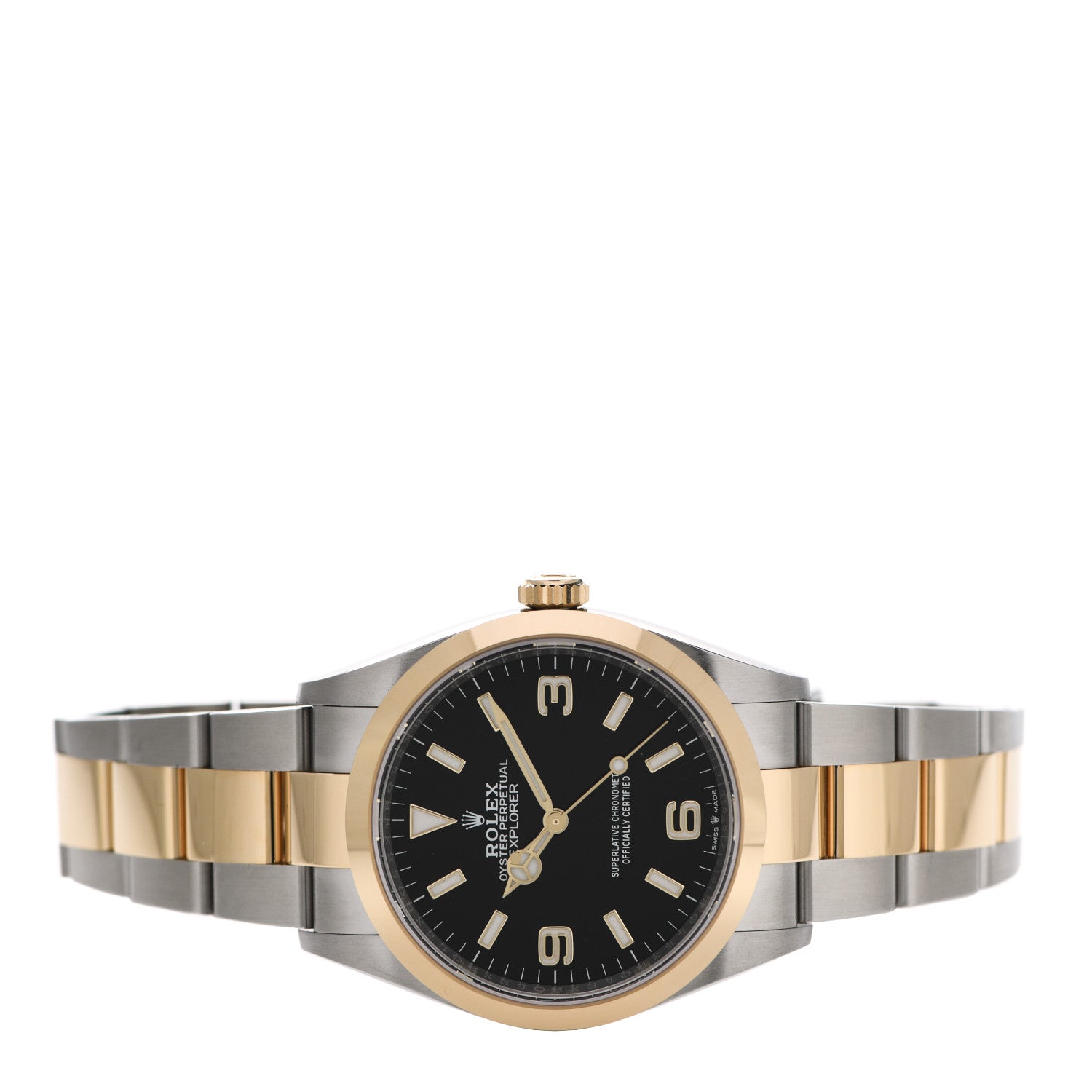 Rolex Stainless Steel 18K Yellow Gold 36mm Oyster Perpetual Explorer Watch Black 124273 2 of 5