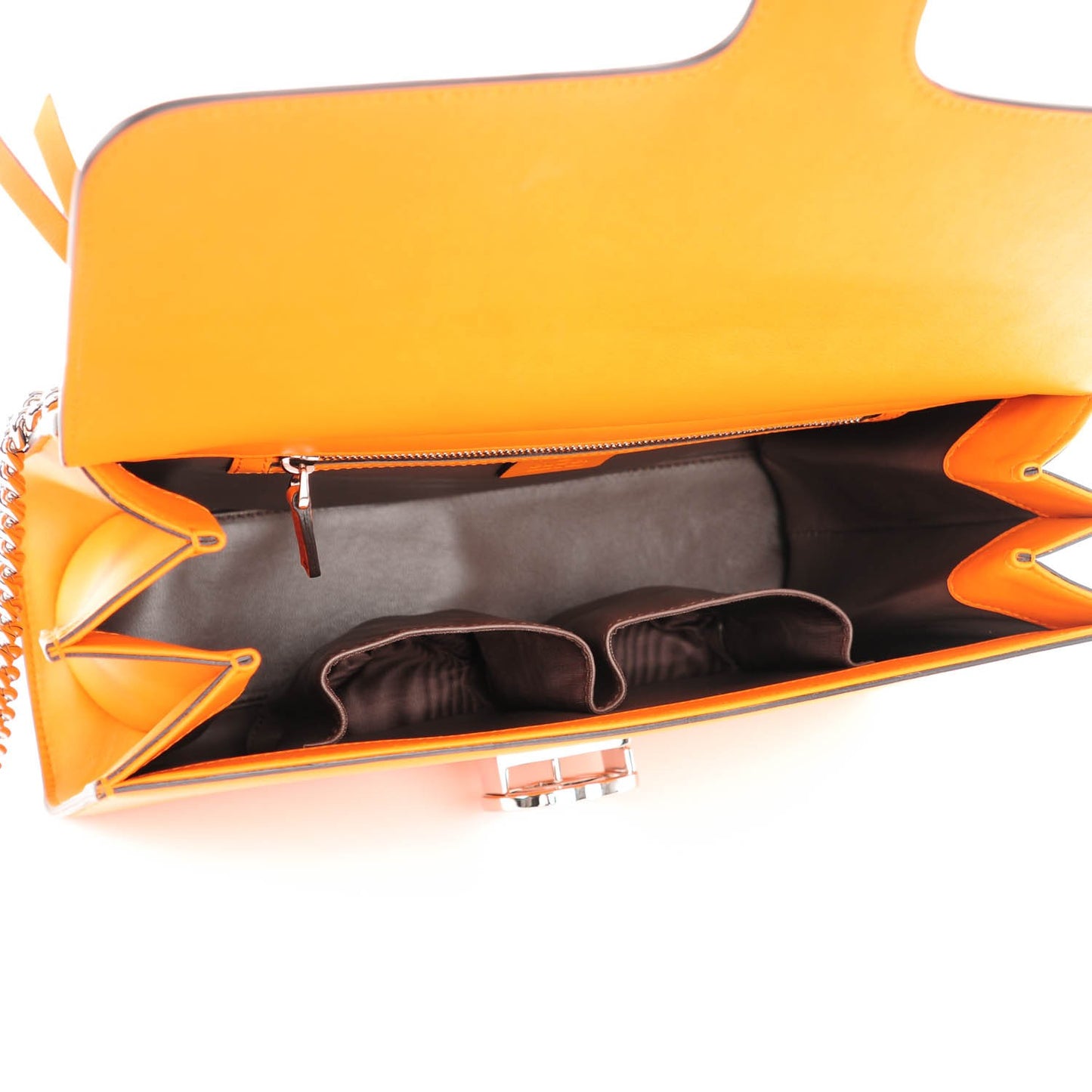 Moon Calfskin Medium Interlocking Shoulder Bag Curcuma