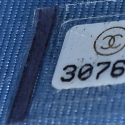 Chanel Lambskin Quilted Zip Around Coin Purse Wallet Light Blue 7 of 10