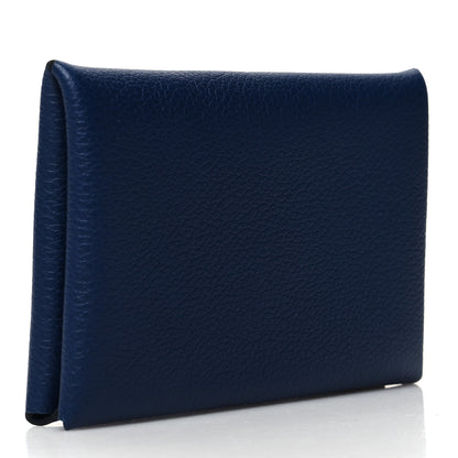 Hermes Evercolor Verso Calvi Card Case Bleu Saphir Bleu France 3 of 13