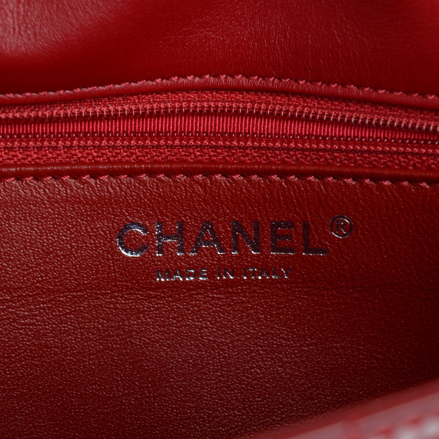 Chanel Patent Chevron Medium Single Flap Red 7 of 9