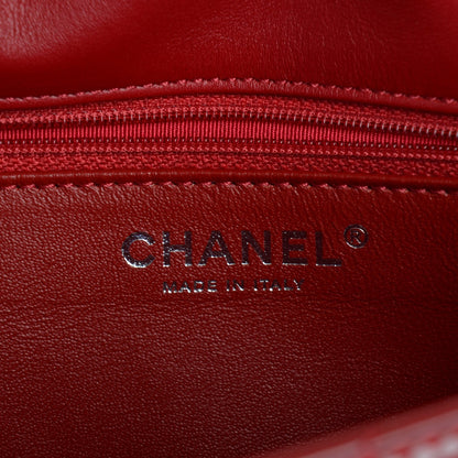Chanel Patent Chevron Medium Single Flap Red 7 of 9