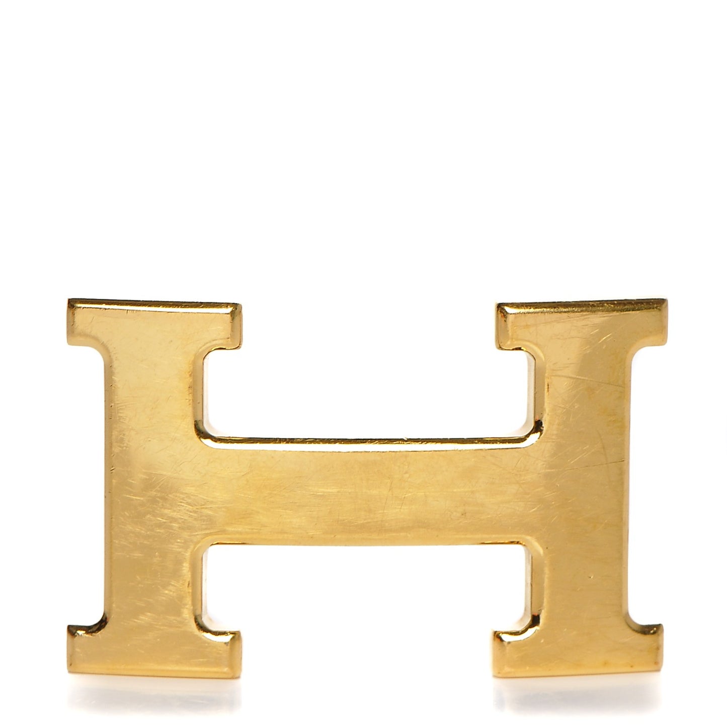 Polished 32mm H Belt Buckle Gold