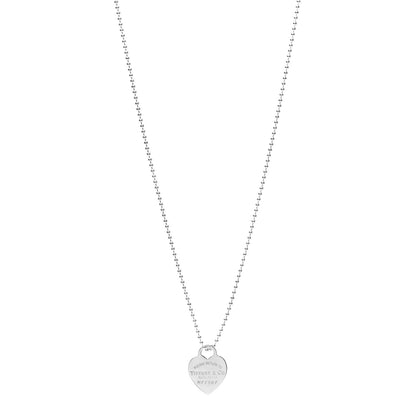 Tiffany Sterling Silver Long Return to Tiffany Heart Pendant Necklace 1 of 5