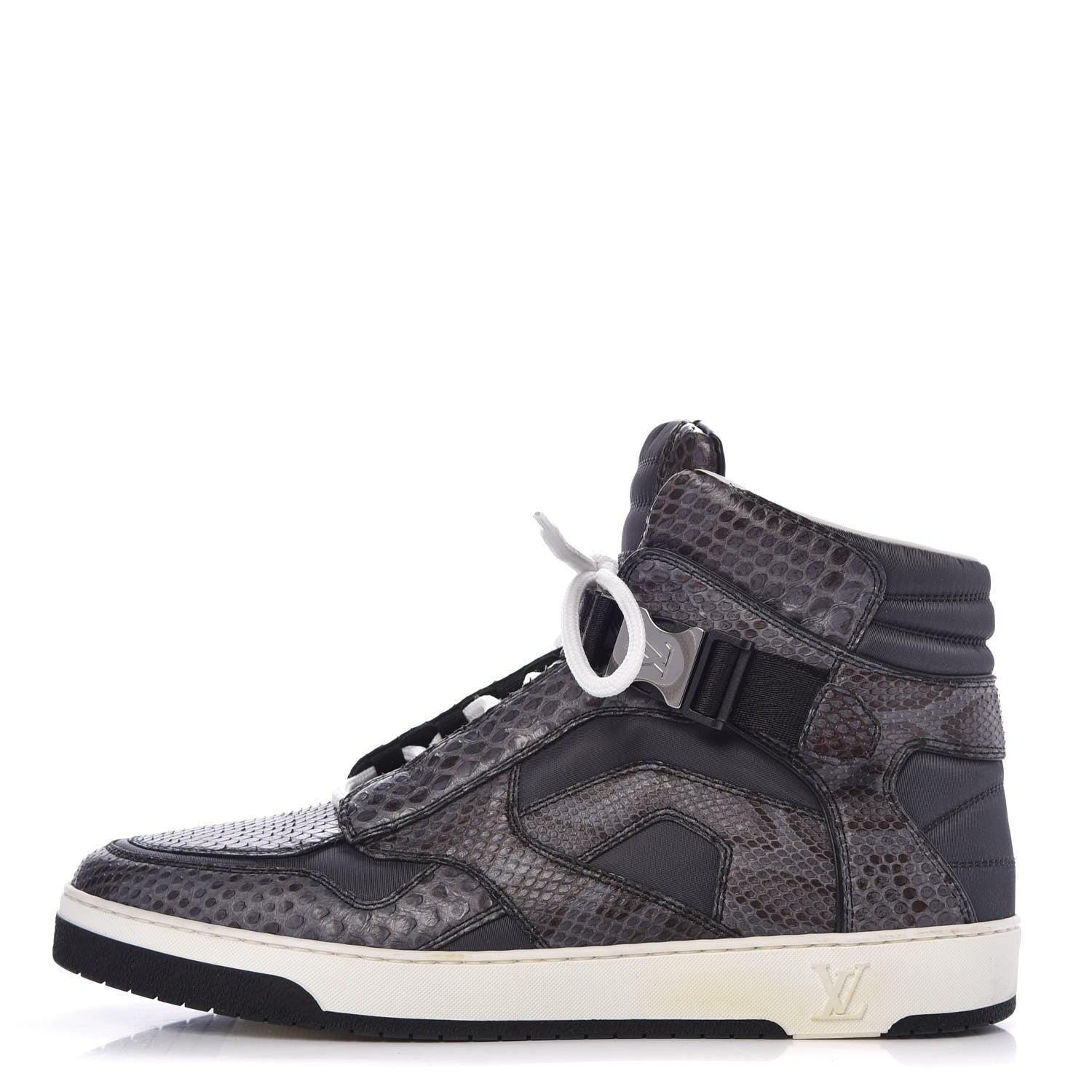 Louis Vuitton Python Nylon Calfskin Slipstream Sneaker Boot 6 Anthracite 1 of 8