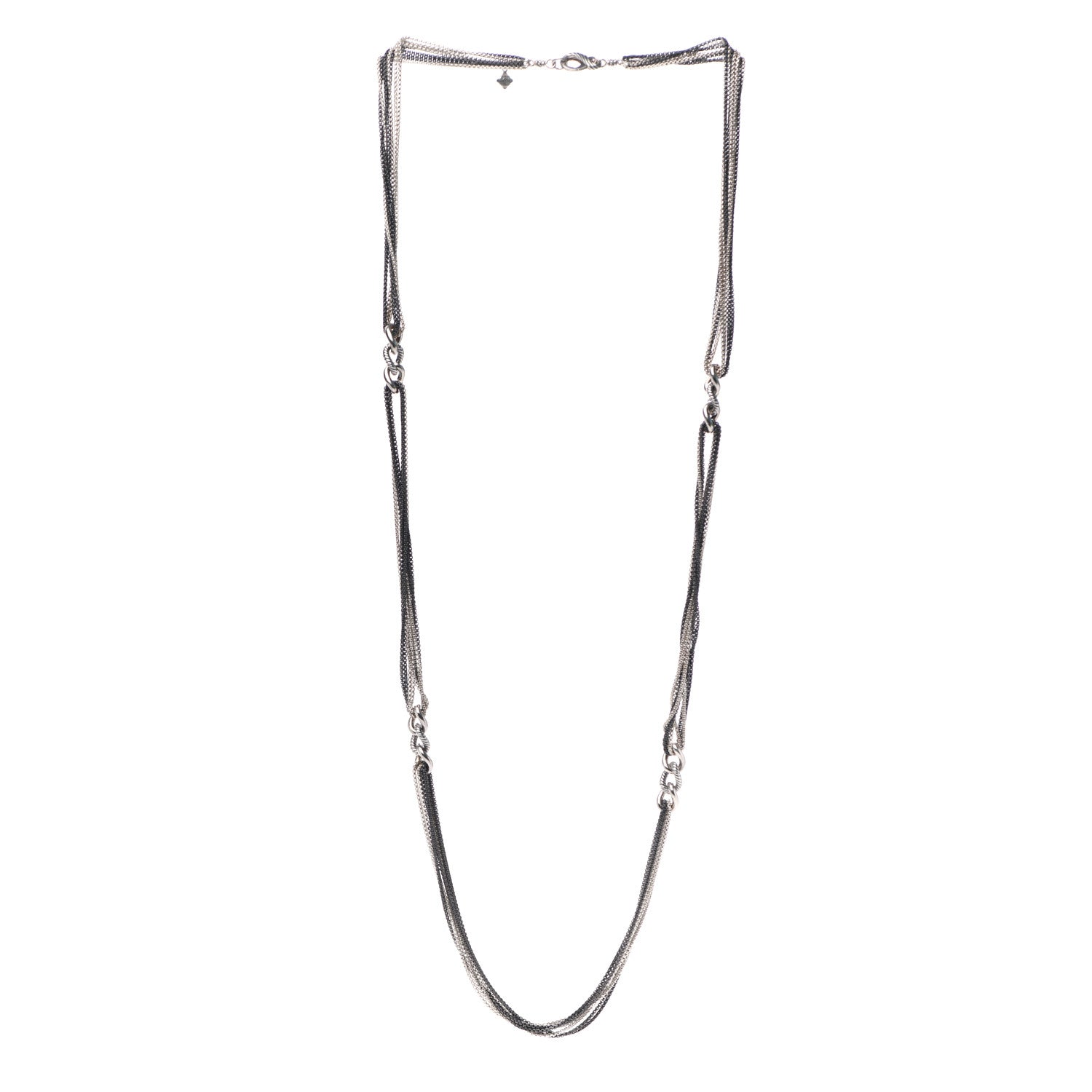 David Yurman Darkened Sterling Silver Multi-Strand Cable Curb Link Necklace 3 of 5