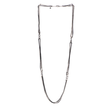 David Yurman Darkened Sterling Silver Multi-Strand Cable Curb Link Necklace 3 of 5