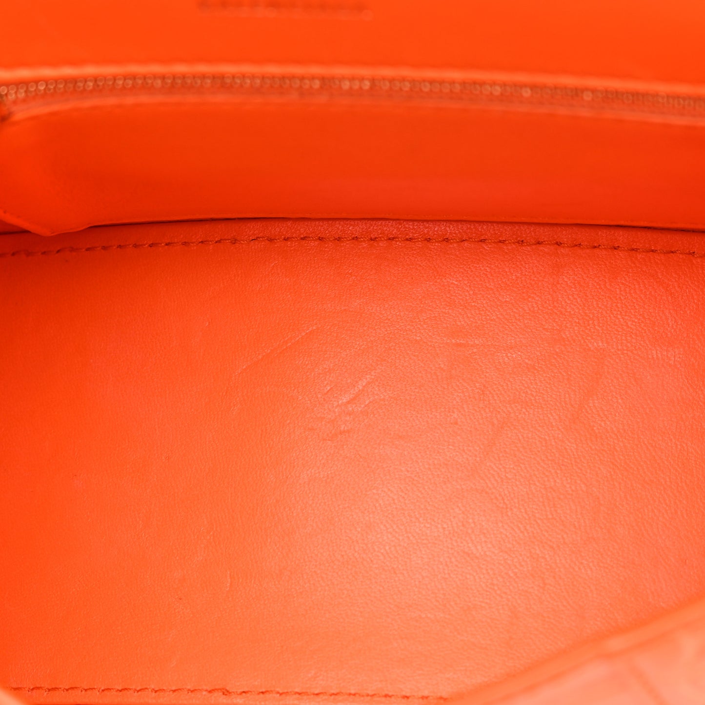 Shiny Calfskin Crocodile Embossed Small Hourglass Top Handle Bag Orange