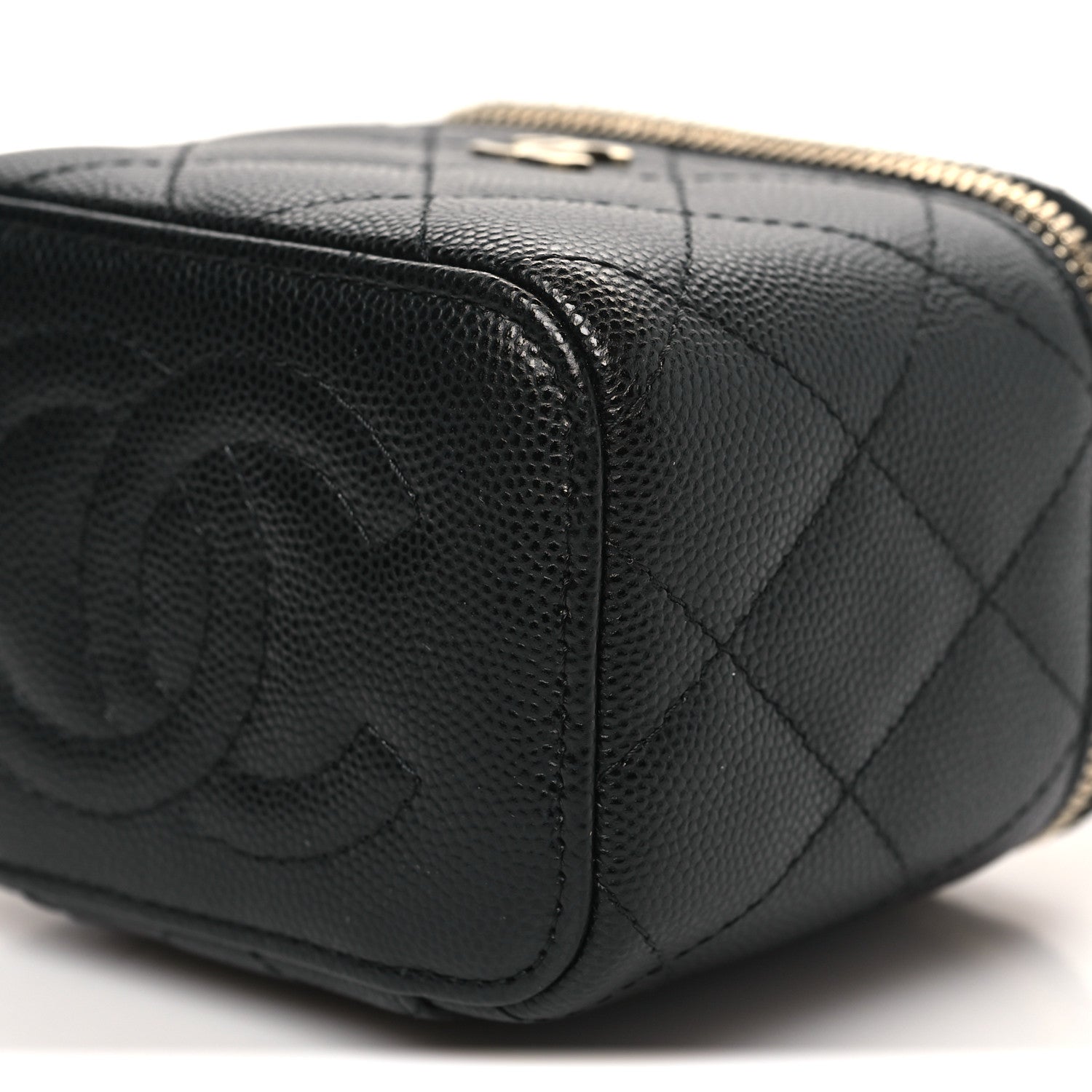 Chanel Caviar Quilted Mini Vanity Case With Chain Black 9 of 10