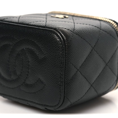 Chanel Caviar Quilted Mini Vanity Case With Chain Black 9 of 10