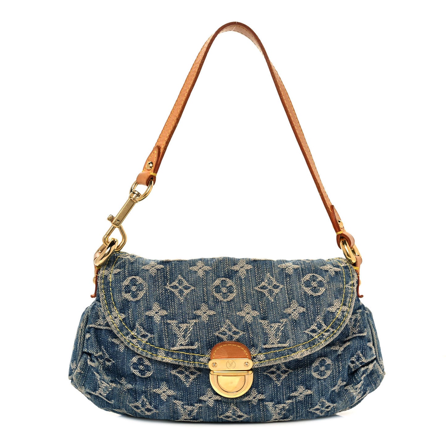 Monogram Denim Mini Pleaty Blue
