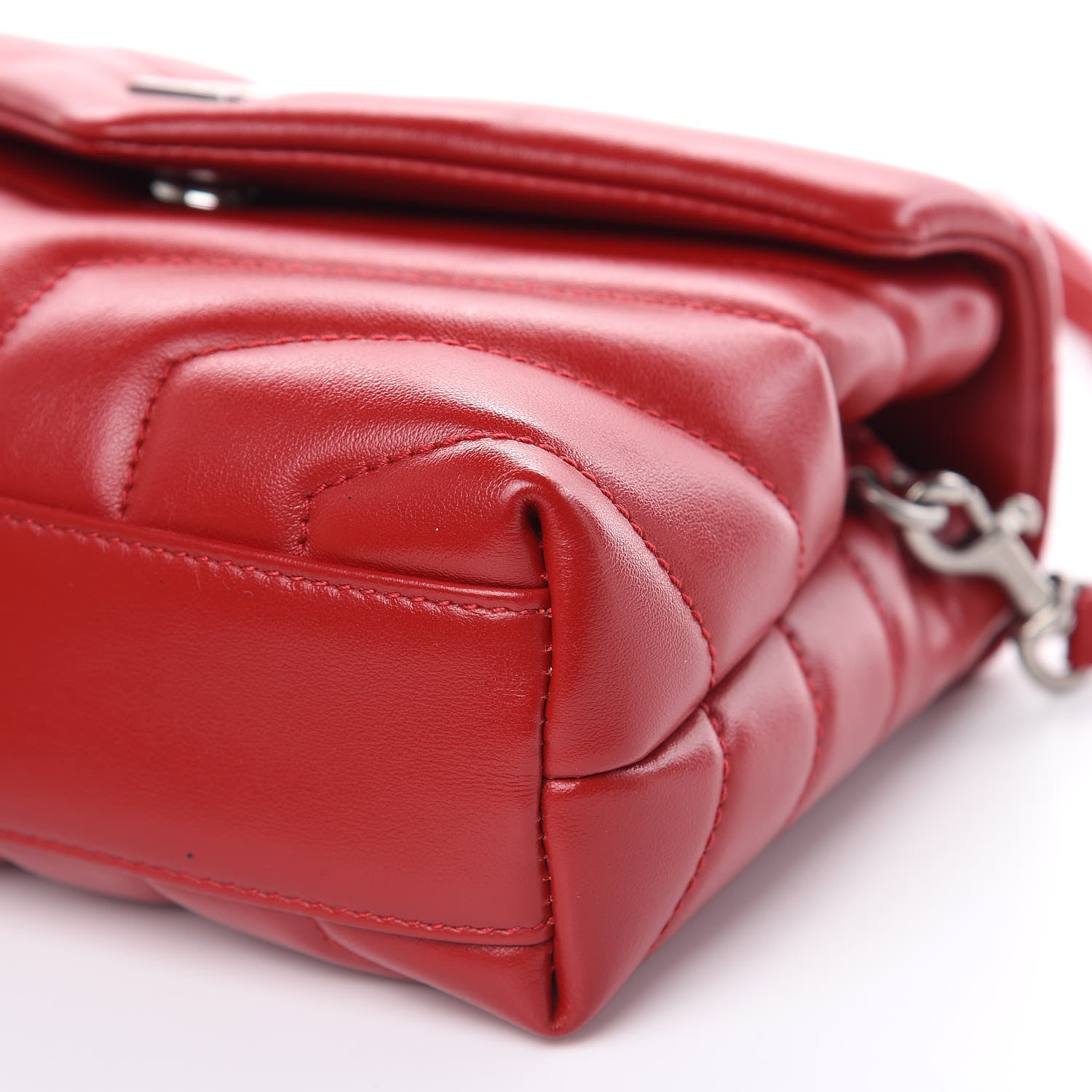 Saint Laurent Calfskin Y Quilted Monogram Toy Loulou Crossbody Bag Rouge Eros 10 of 12