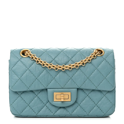 Chanel Aged Calfskin Quilted 2.55 Reissue Mini Flap Blue 1 of 11