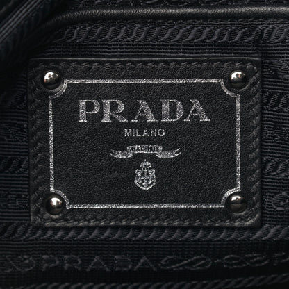 Prada Nylon Tessuto Soft Calf Tote Black 6 of 10