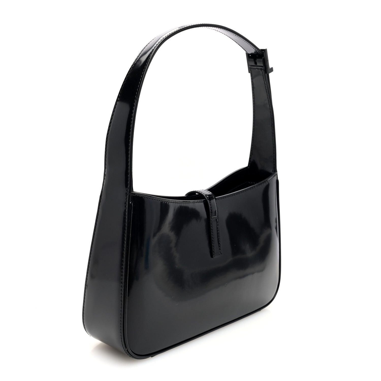 Saint Laurent Patent Le 5 A 7 Monochrome Hobo Black 3 of 9