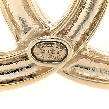 Chanel Pearl Crystal CC Brooch Gold 3 of 3