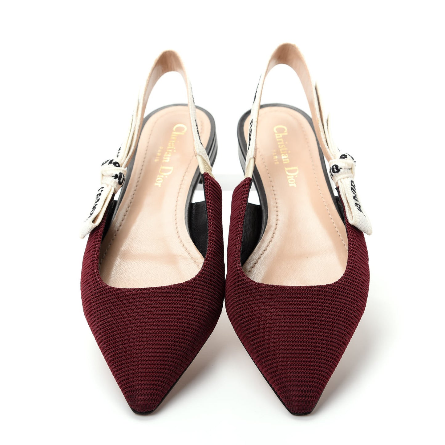 Technical Canvas Ribbon J Adior Sling-Back Ballet Flats 38.5 Rouge Black