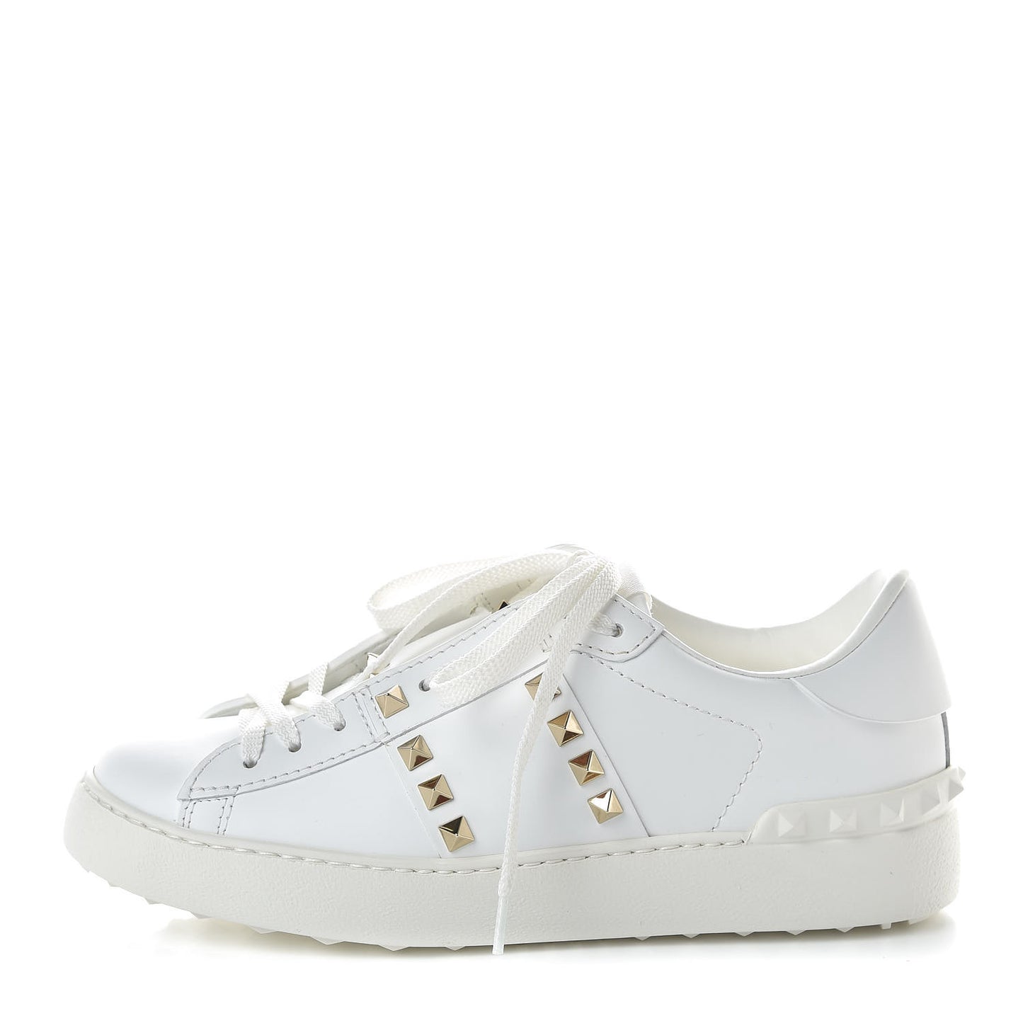 Calfskin Rockstud Untitled Open Sneakers 37.5 White