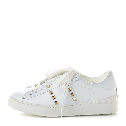 Valentino Garavani Calfskin Rockstud Untitled Open Sneakers 37.5 White 1 of 9