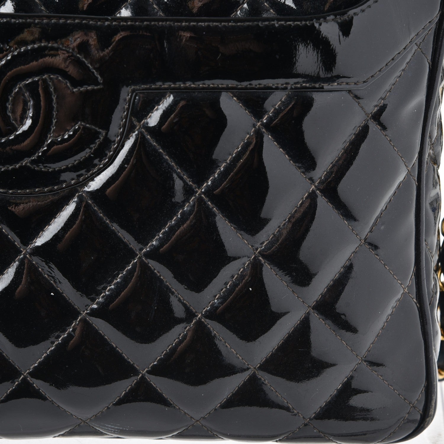 Chanel Patent Quilted Tassel Camera Case Black 14 of 16