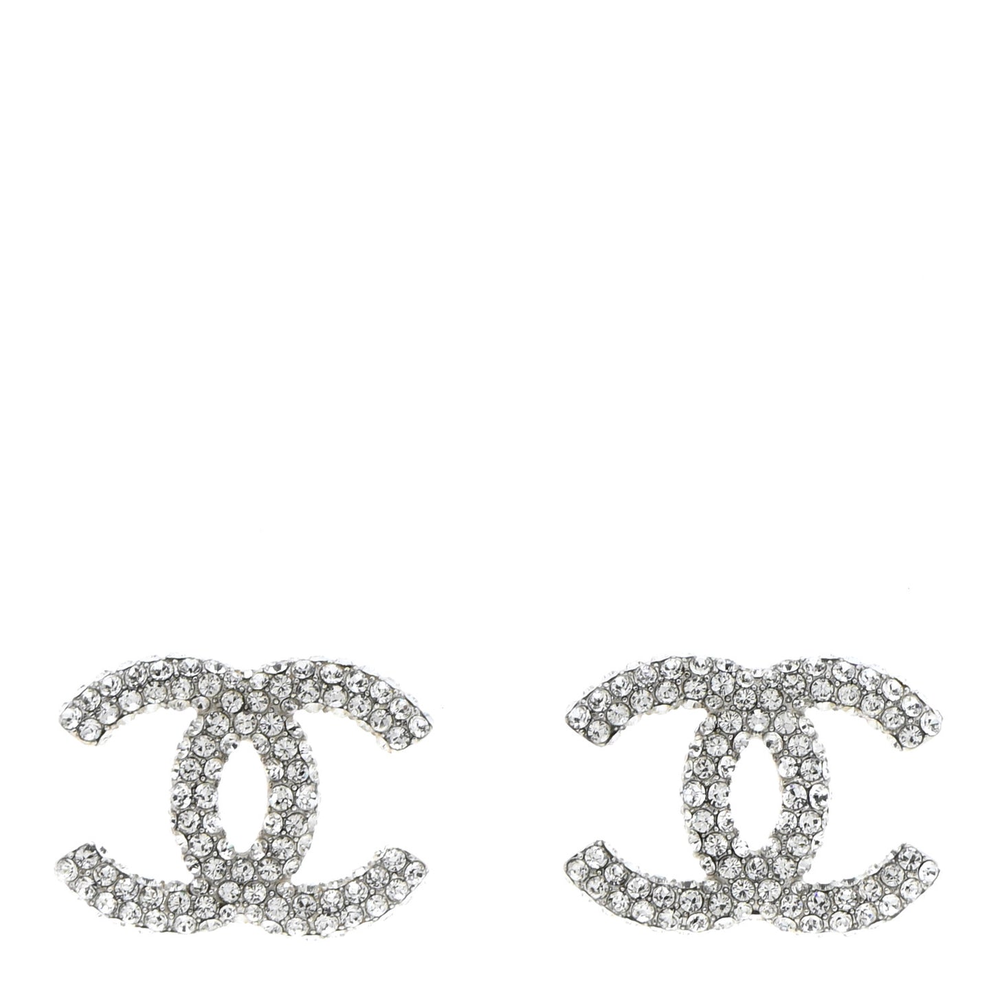 Crystal CC Treasure Chest Earrings Silver