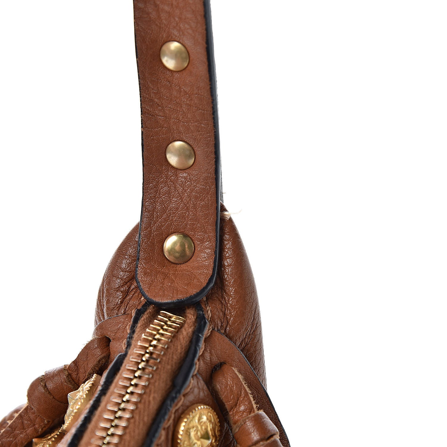 Valentino Garavani Grained Calfskin C-Rockee Fringe Hobo Light Cuir 13 of 13