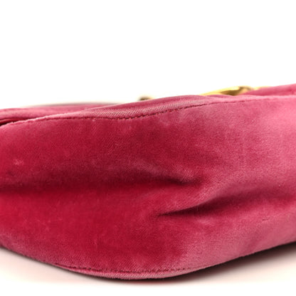 Gucci Velvet Matelasse Small GG Marmont Shoulder Bag Light Raspberry Rose 9 of 10