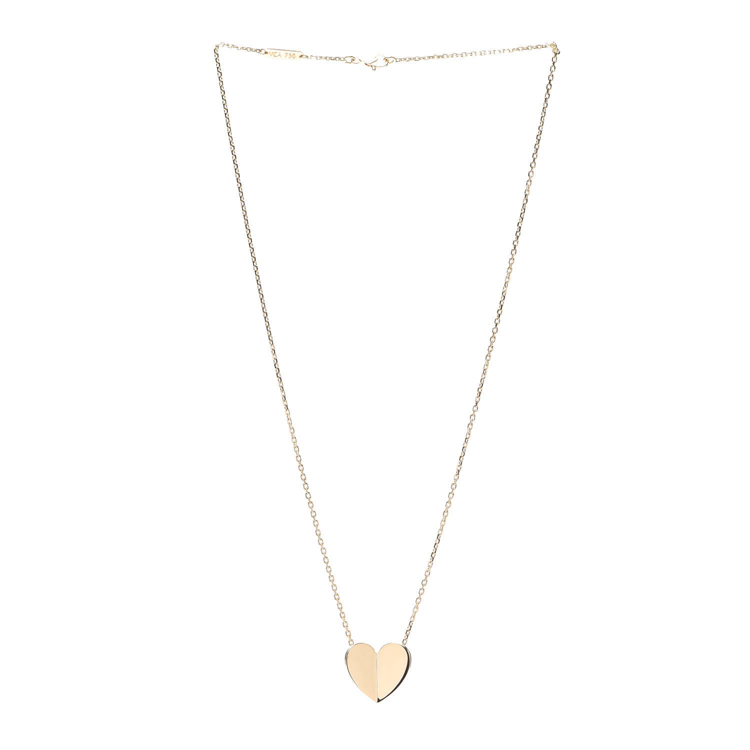 Van Cleef & Arpels 18K Yellow Gold Frivole Heart Pendant Necklace 3 of 6
