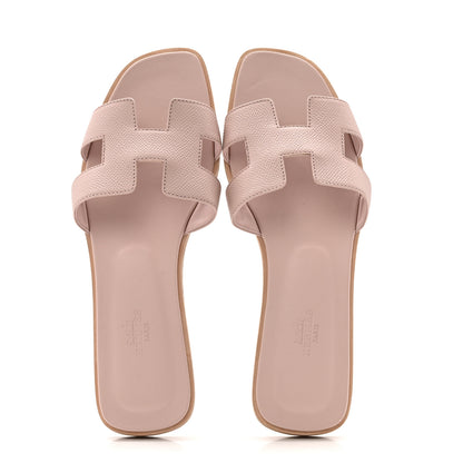 Hermes Epsom Oran Sandals 40 Rose Porcelaine 2 of 9