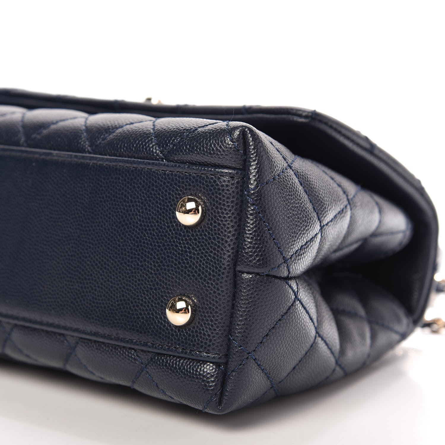 Chanel Caviar Quilted Mini Coco Handle Flap Navy Blue 7 of 10