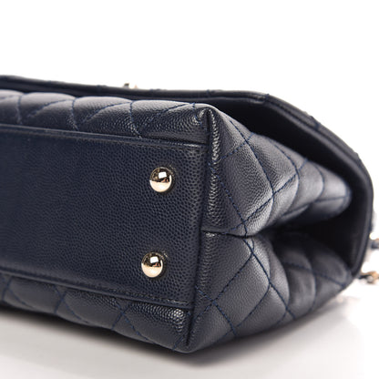 Chanel Caviar Quilted Mini Coco Handle Flap Navy Blue 7 of 10