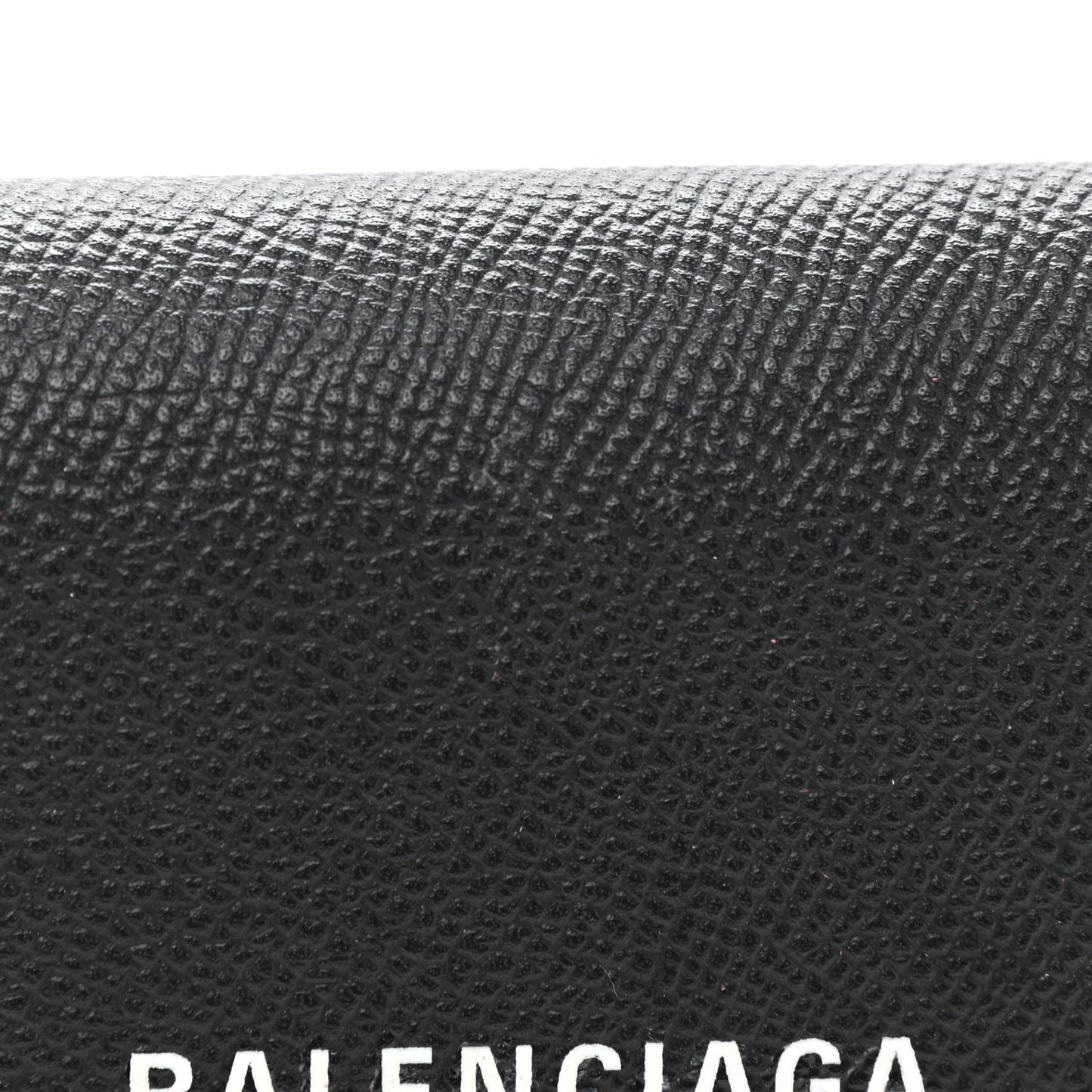 Grained Calfskin Logo Cash Thin Money Wallet Black White