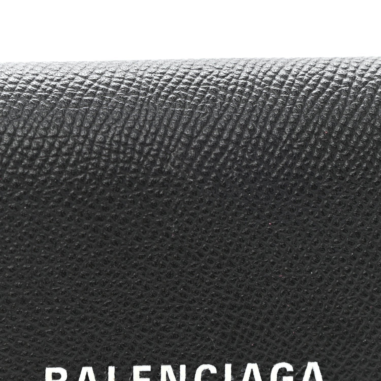 Balenciaga Grained Calfskin Logo Cash Thin Money Wallet Black White 8 of 10