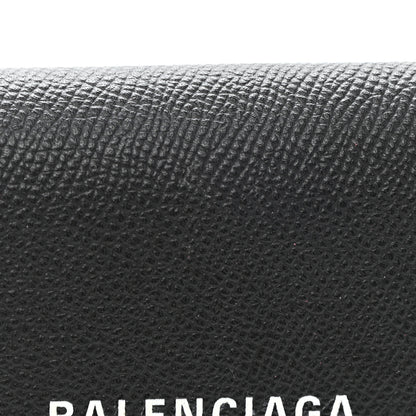Balenciaga Grained Calfskin Logo Cash Thin Money Wallet Black White 8 of 10