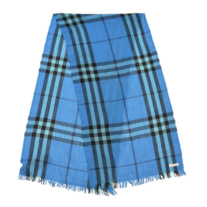Burberry Wool Cashmere Nova Check Lightweight Scarf Turquoise 3 of 4