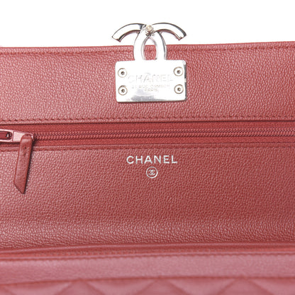 Chanel Grained Calfskin Quilted CC Box Wallet On Chain WOC Red 6 of 12