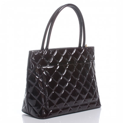 Chanel Patent Medallion Tote Bordeaux 3 of 7