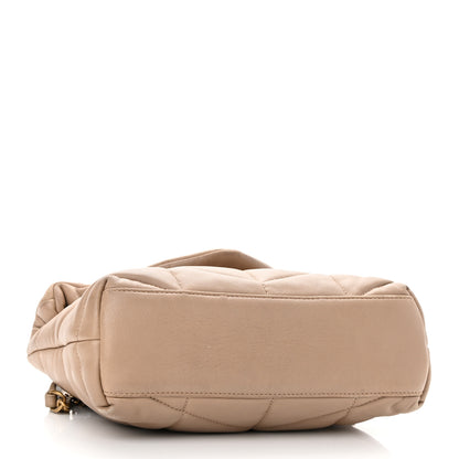 Saint Laurent Lambskin Quilted Toy Loulou Puffer Monogram Chain Satchel Dark Beige 3 of 20