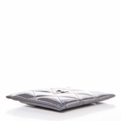 Chanel Patent Calfskin Quilted Card Holder Grey 4 of 8
