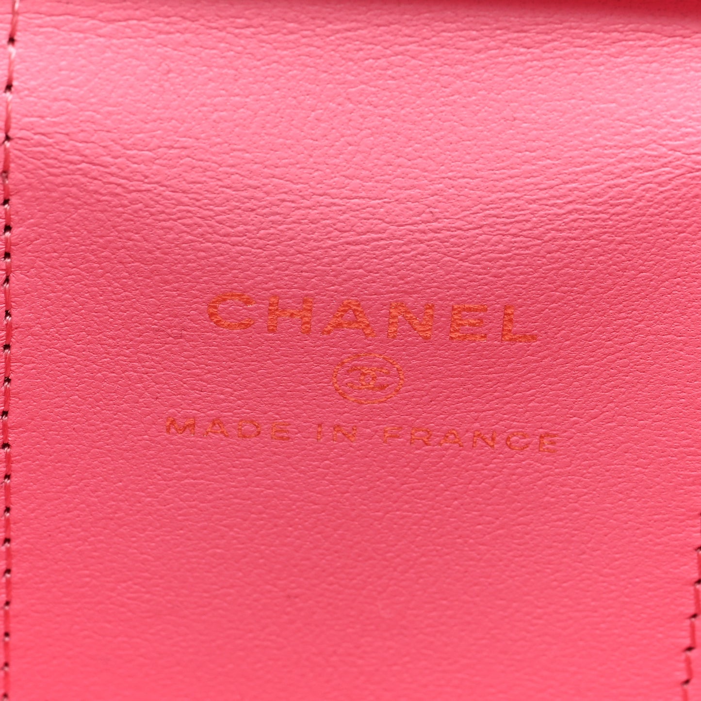 Lambskin Quilted Top Handle Mini Vanity Case With Chain Pink