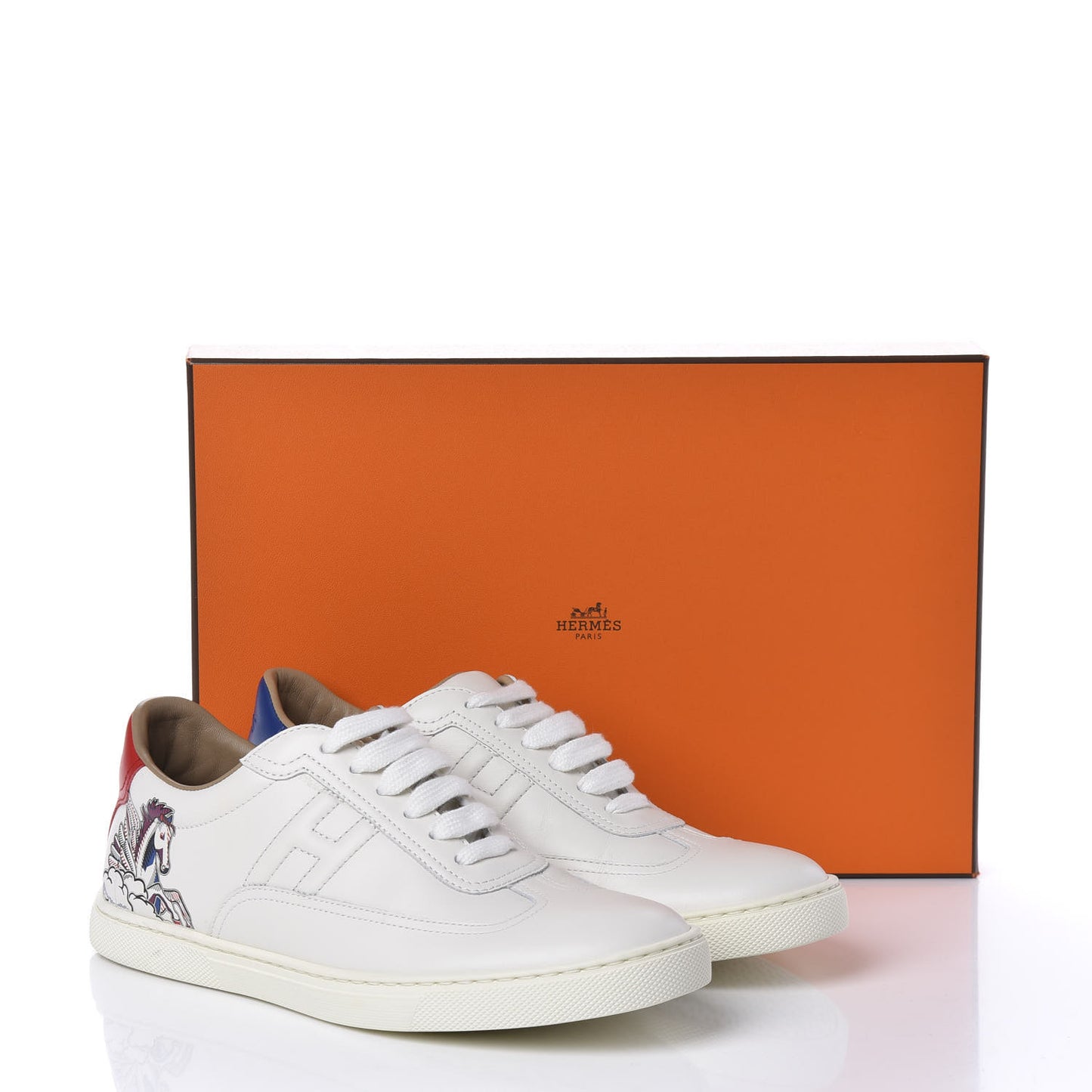 Calfskin Pegase Pop Womens Quicker Sneakers 36.5 White Multicolor
