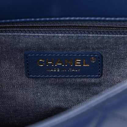 Chanel Lambskin Quilted Resin Bi-Color Chain Flap Bag Navy 6 of 11