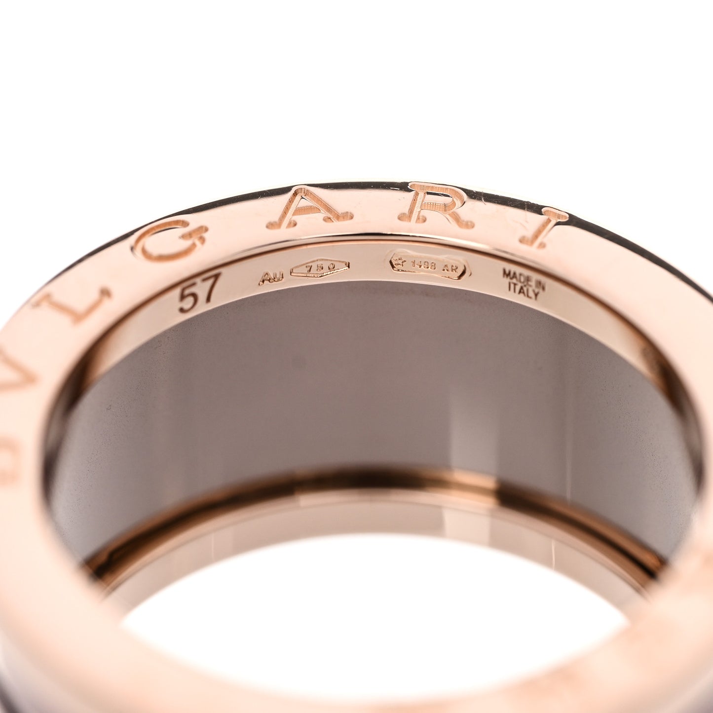 18K Rose Gold Bronze Cermet B.Zero1 Roma Four-Band Ring 57 8