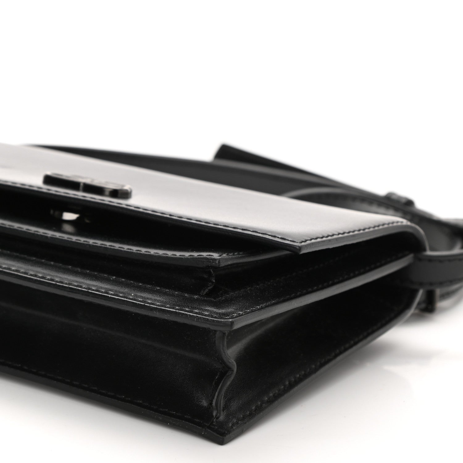 Balenciaga Shiny Box Calfskin Monochrome XS Sharp Belt Bag Black 7 of 7