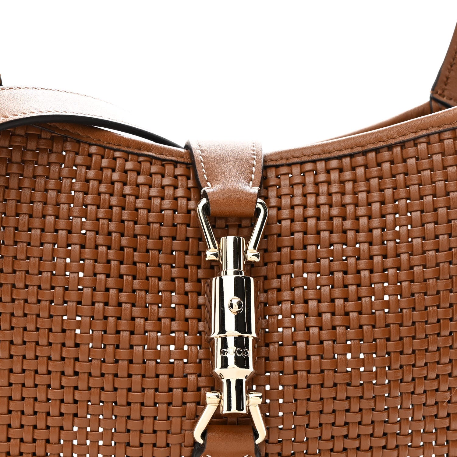 Gucci Woven Calfskin Medium Jackie 1961 Hobo Brown 7 of 9