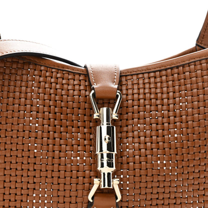 Gucci Woven Calfskin Medium Jackie 1961 Hobo Brown 7 of 9