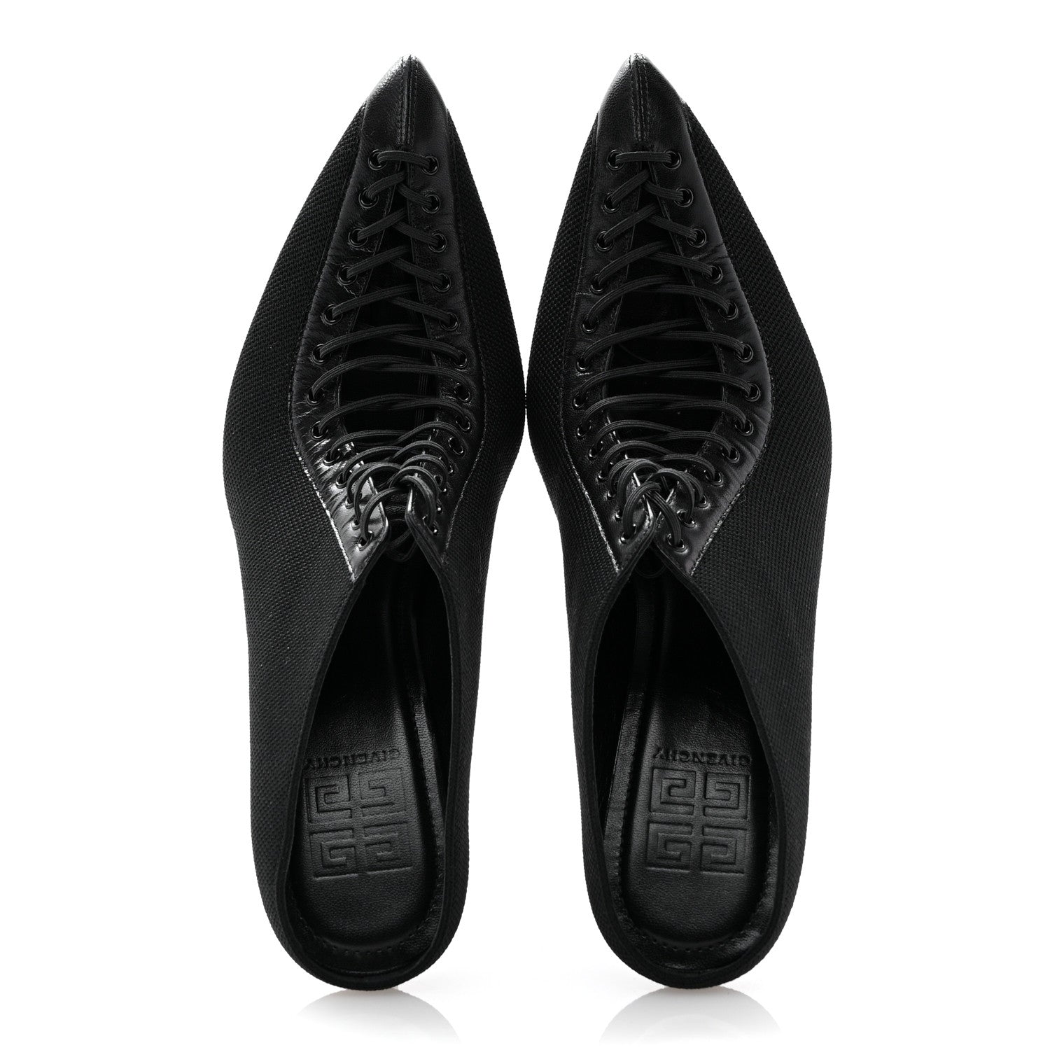 Givenchy Knit Fabric Show Lace-Up Mules 37 Black 2 of 10